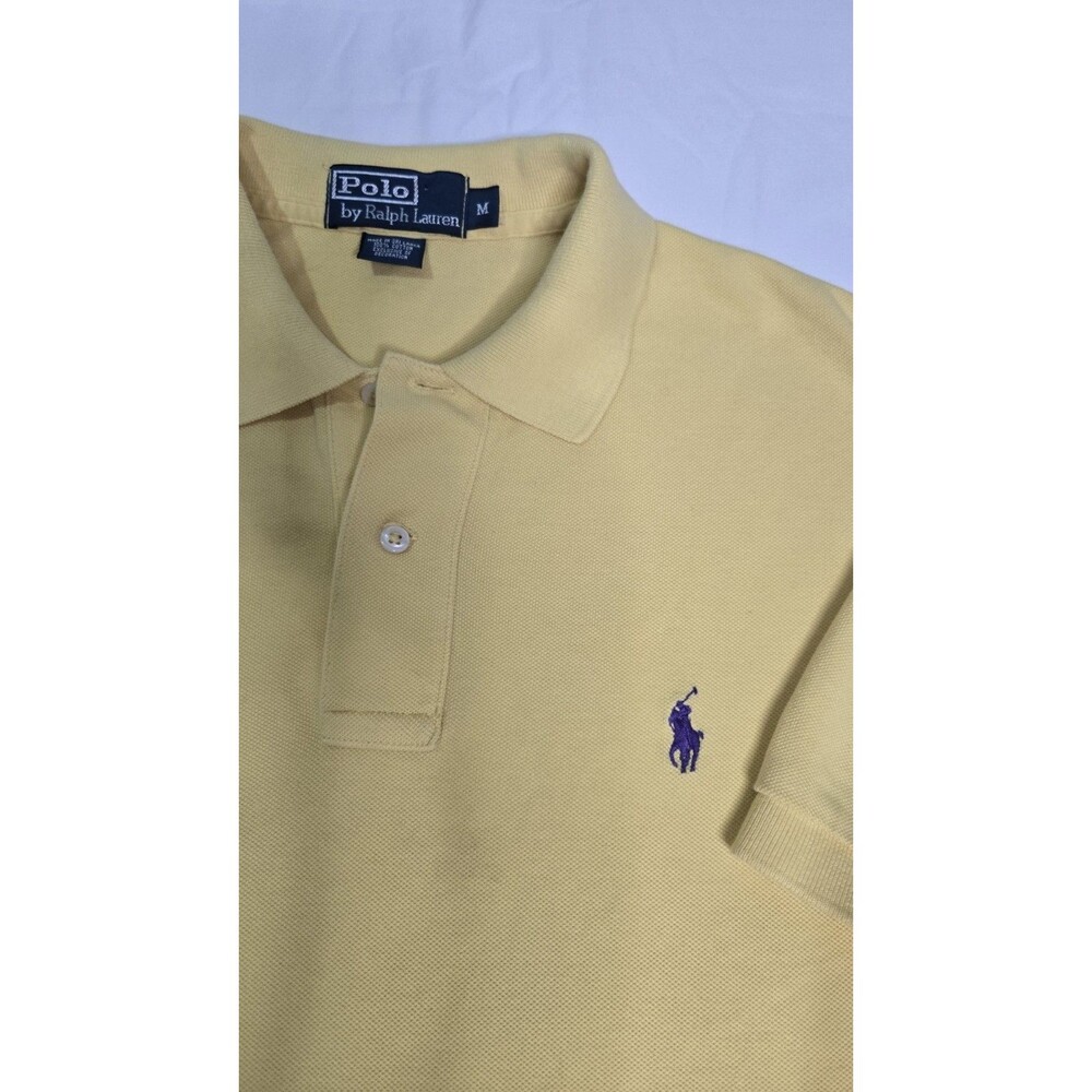 Polo Ralph Lauren Shirt Men Medium Yellow Classic Fit